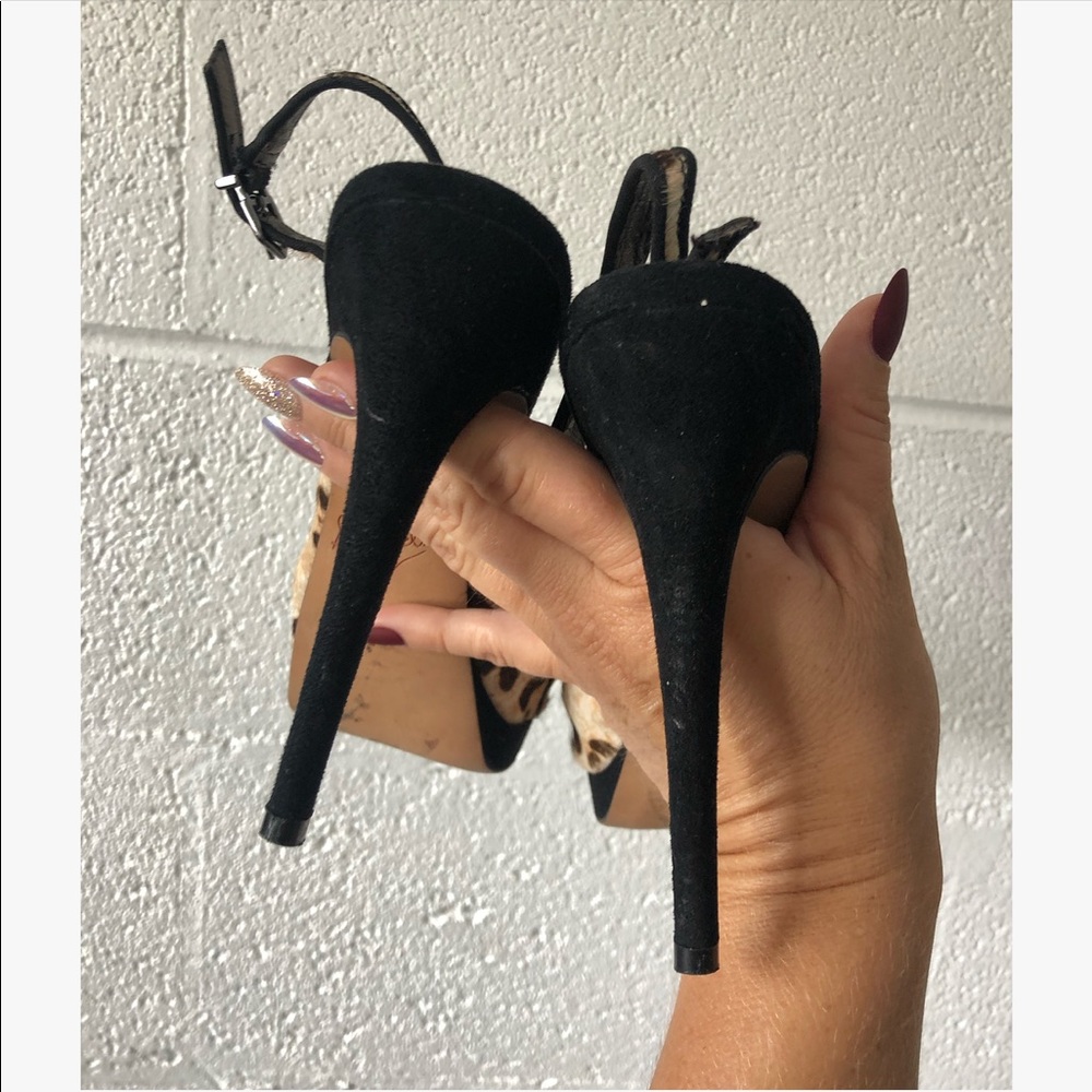 Sam Edelman Penelope Leopard Peep toe heels sz: 7 - Picture 6 of 8